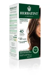 Naturalna Farba do włosów Herbatint • trwała • 4D ZŁOTY KASZTAN • seria ZŁOTA