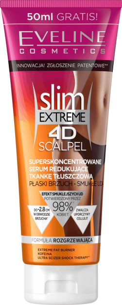 EVELINE Slim Extreme 4D Scalpel SUPERSKONCENTROWANE SERUM REDUKUJĄCE TKANKĘ TŁUSZCZOWE płaski brzuch smukłe uda