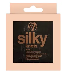 W7 SILKY KNOTS 6 Skinny Silk Hair Scrunchies ZESTAW JEDWABNYCH GUMEK DO WŁOSÓW Black