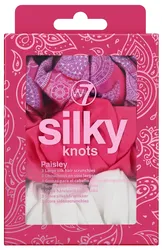 W7 SILKY KNOTS 3 Large Silk Hair Scrunchies ZESTAW JEDWABNYCH GUMEK DO WŁOSÓW Paisley
