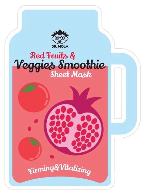 DR.MOLA Red Fruits & Veggies Smoothie MASKA W PŁACHCIE rewitalizująco-uelastyczniająca