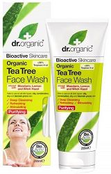 Dr.Organic TEA TREE żel do mycia twarzy z ORGANICZNYM OLEJKIEM Z DRZEWA HERBACIANEGO antybakteryjny i antyseptyczny